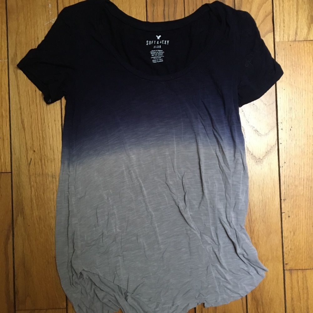 Blue and Cream Fade T shirt